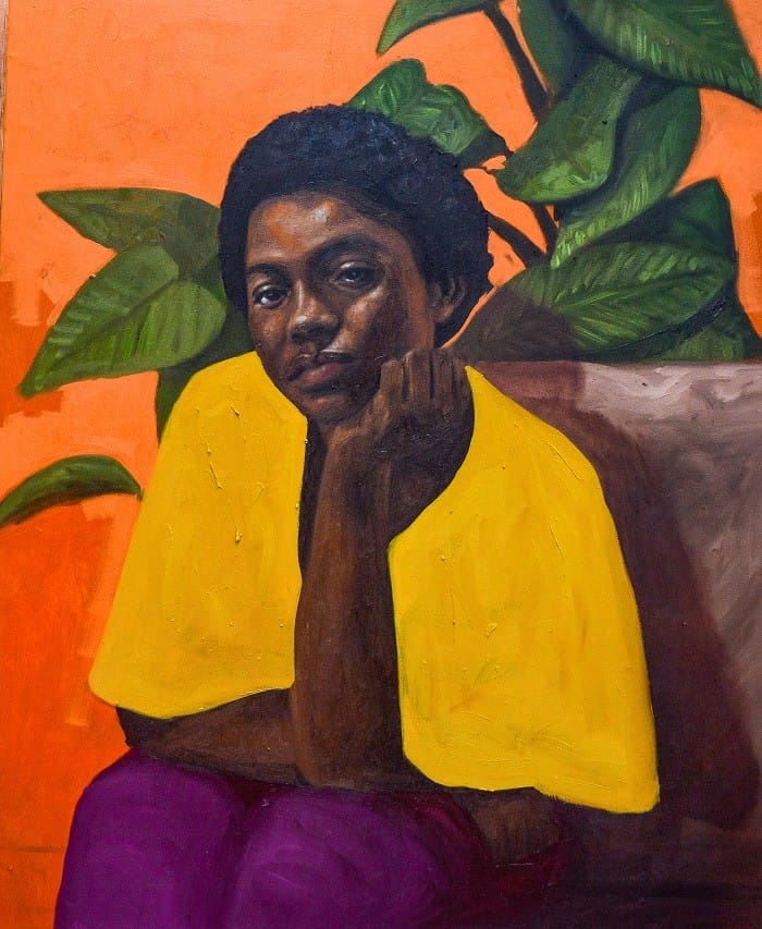 Pintura de mujer africana de Oliver Okolo