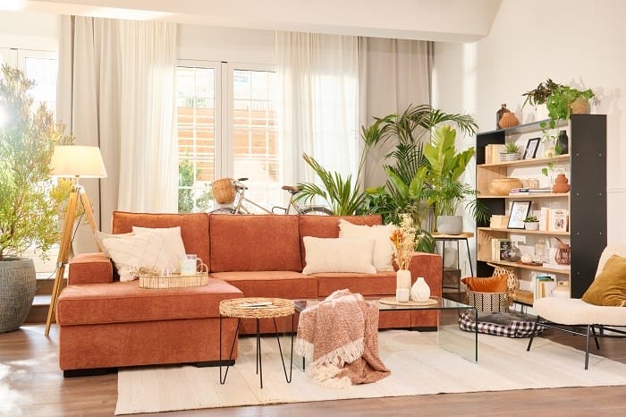 salón con chaise longue de Conforama