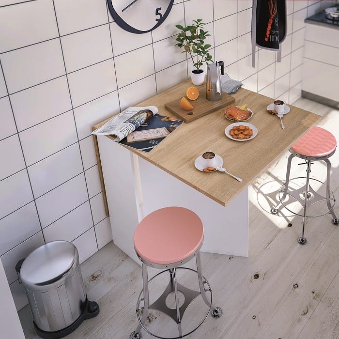 mesa de cocina abierta de Conforama