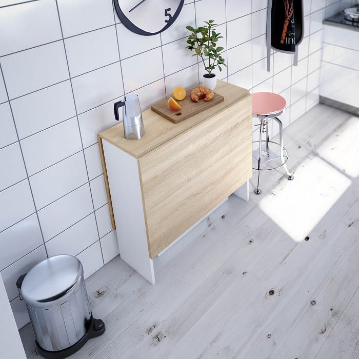 Mesa de cocina abatible de Conforama