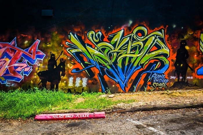 graffiti en pared de calle en Atlanta, Georgia