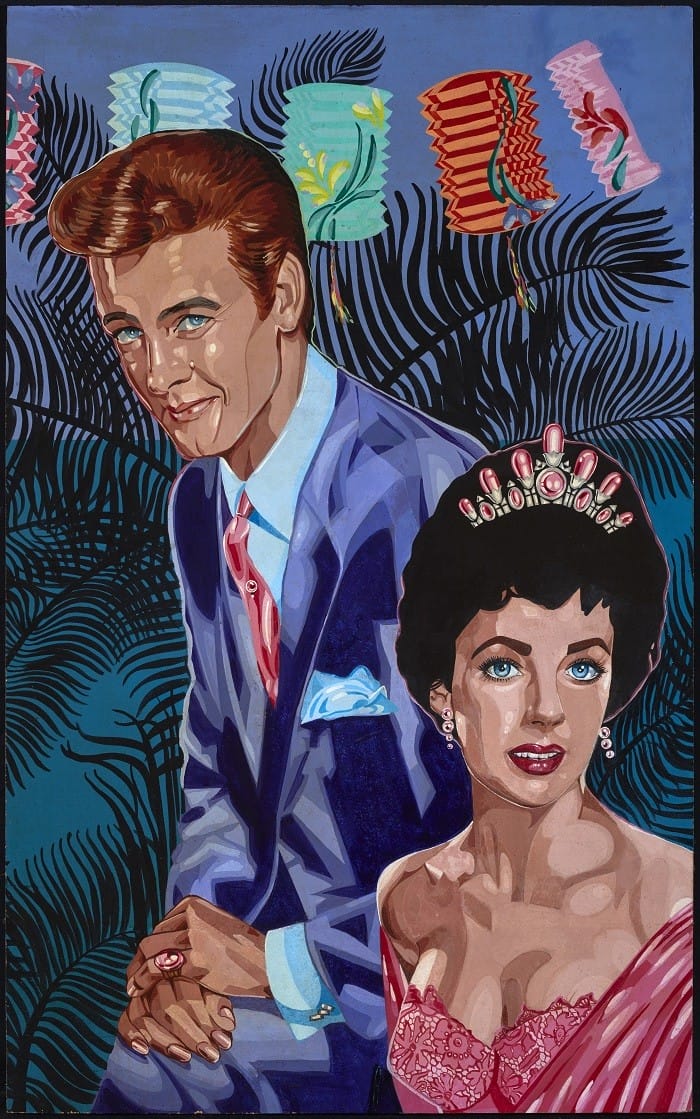 Pintura James Dean y Elizabeth Taylor