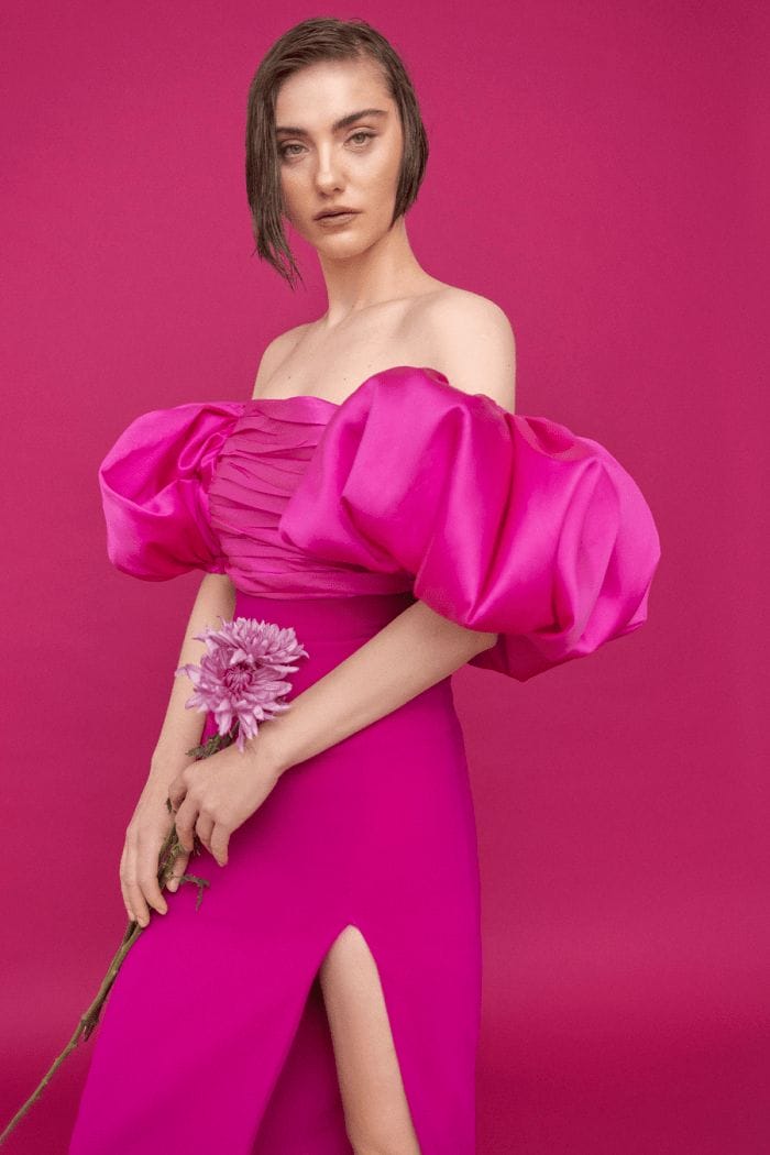 vestido rosa fucsia