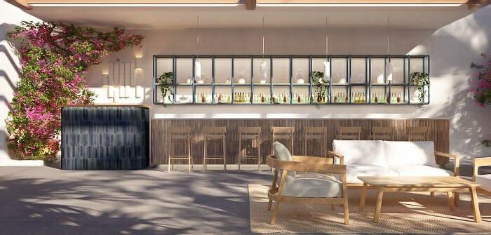 Barra con hamacas del Hotel Mett en Marbella