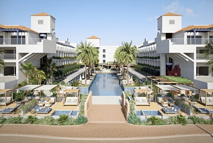 Vista de la entrada a Mett Hotel en Marbella