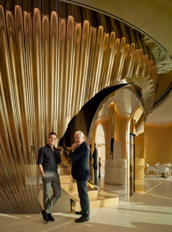 Arquitecto Manuel Clavel junto a chef Michelín Alain Ducasse