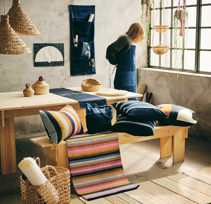 MÄVINN, una nueva colección de Ikea que utiliza fibras naturales y resto de vaqueros para tu hogar