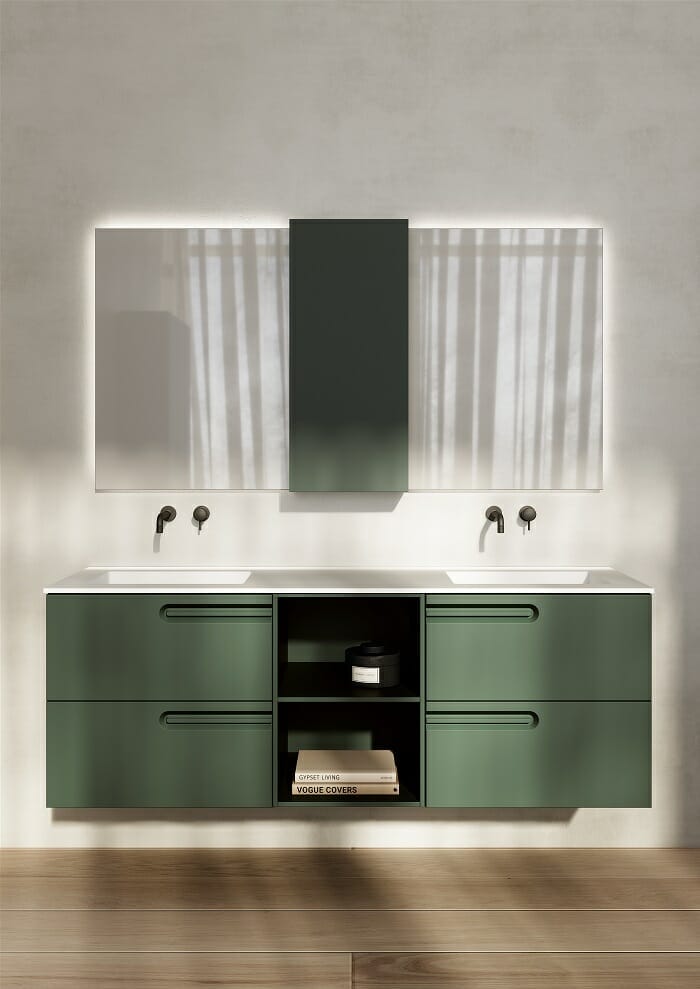 Lavabo de diseño en color verde