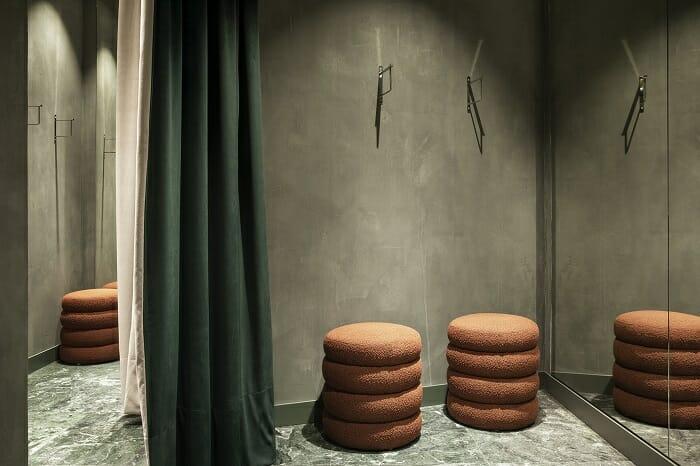 Probadores de la tienda Decimas en Madrid