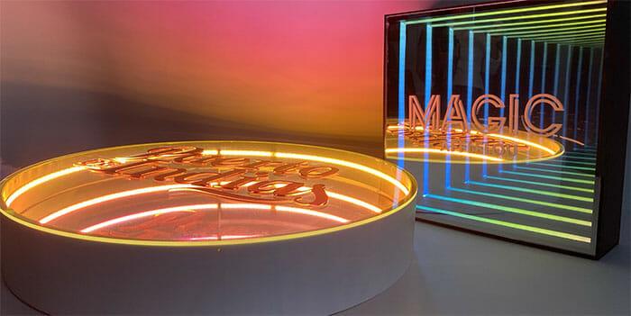 Uso comercial metacrilato luces