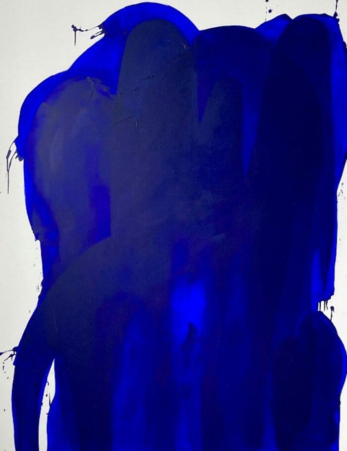 Obra de arte abstracta color azul