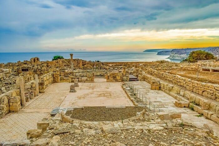 Vista de los yacimientos arqueológicos de Kourion