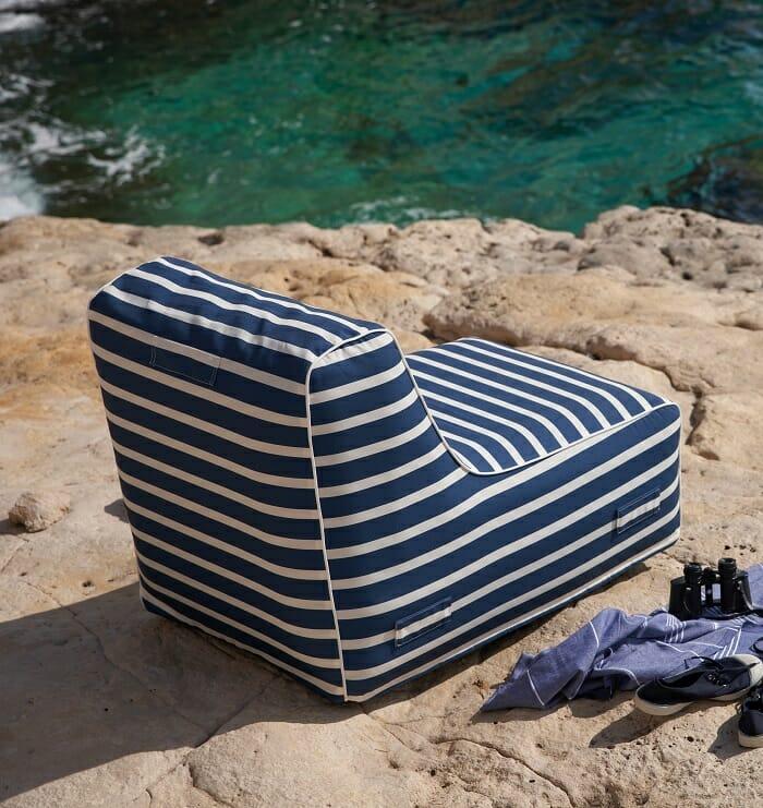 Sillón de rayas para terraza exterior