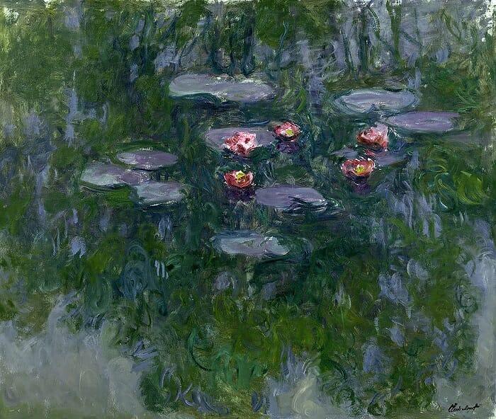 Pintura impresionista de nenúfares de Monet