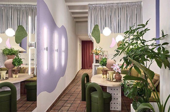 parede organica lila