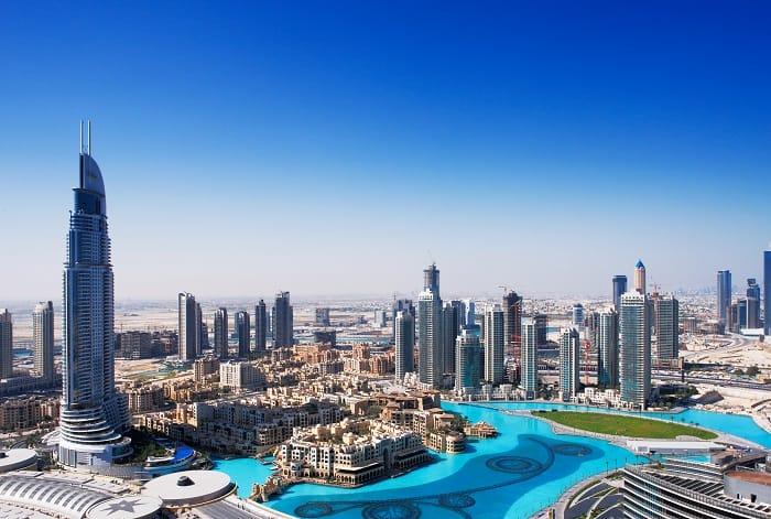 Vista aérea de la ciudad de Dubai