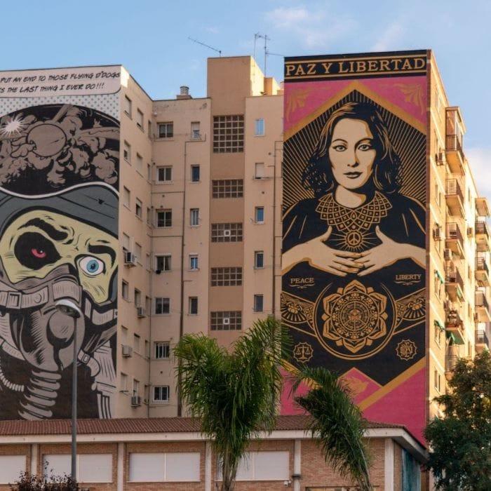 Ruta de Open House Málaga con edificios pintados