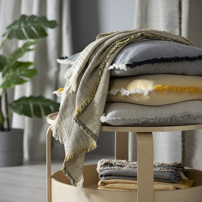 Varios textiles de IKEA hechos con materiales reciclados