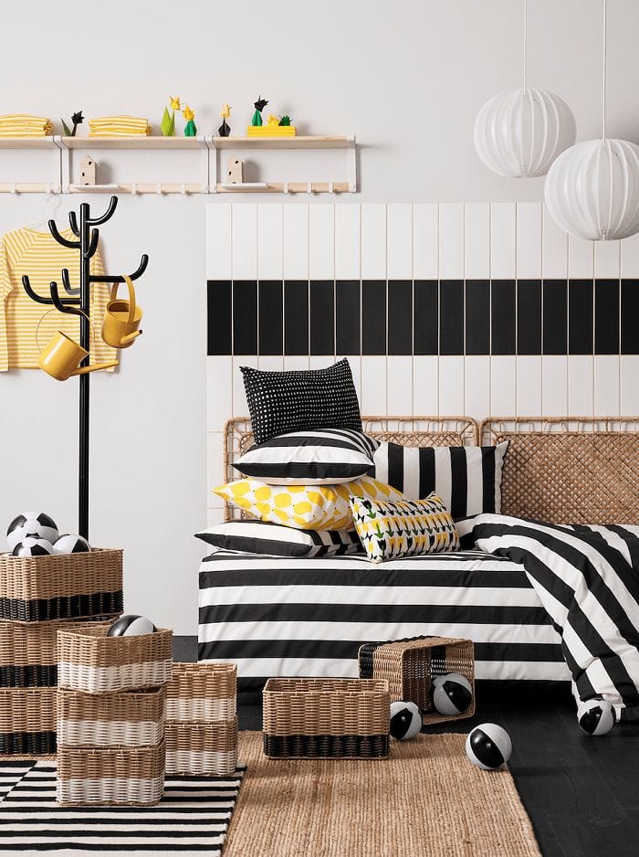 Varios productos de la nueva colección de Ikea en blanco y negro
