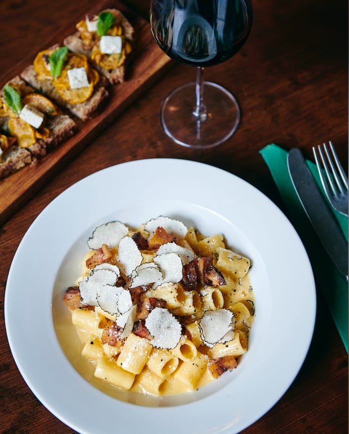 plato de pasta en Algrano