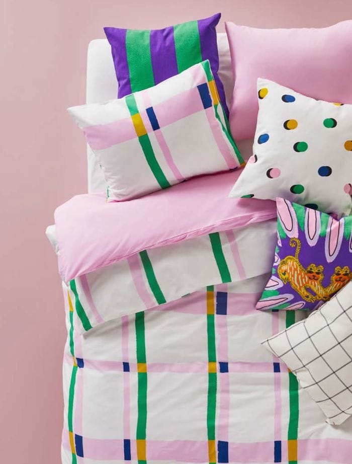 fundas nordicas ikea verano 2024 cuadros rosas y verdes