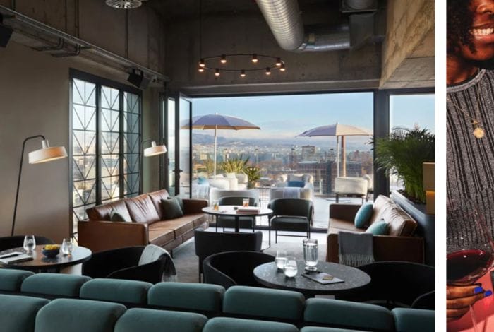 terraza con vistas a Barcelona del Hotel Social Hub