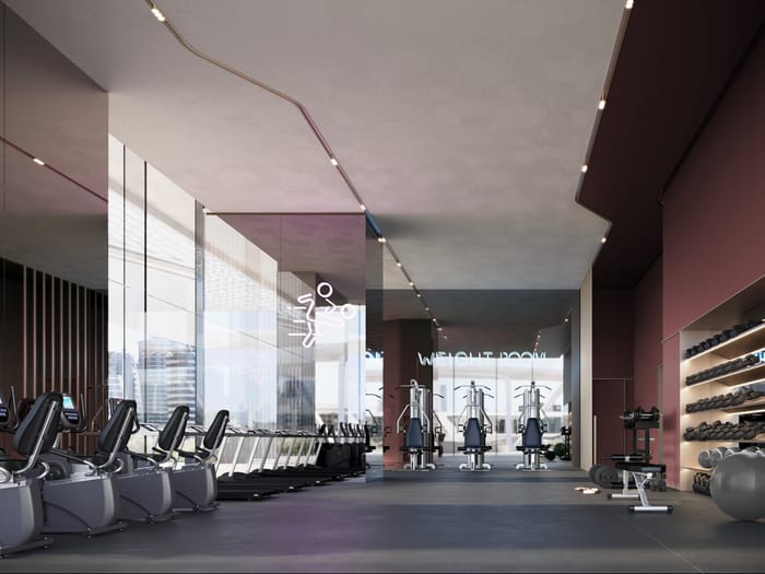 gimnasio en la torre de Dubai Pininfarina