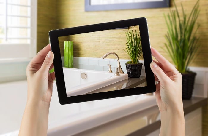 Realidad aumentada en decoración con una tablet