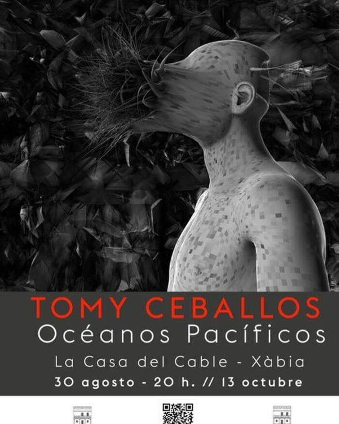 cartel de la exposición de Océanos Pacíficos de Tomy Ceballos