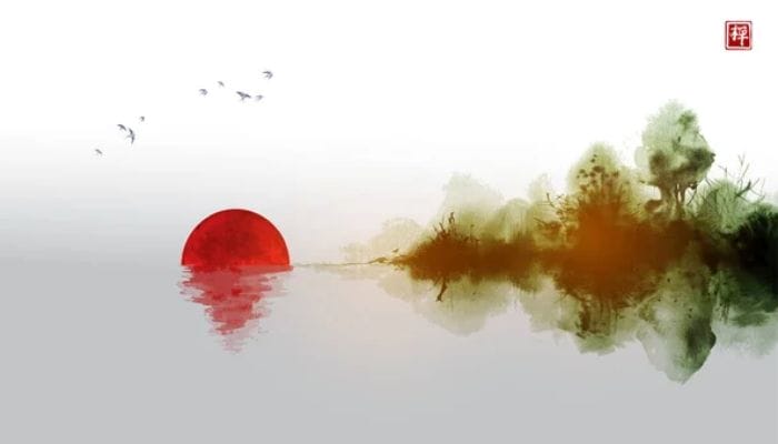 Paisaje del arte japonés