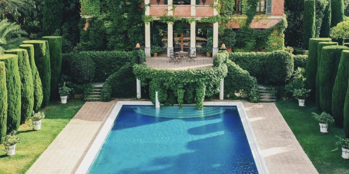 perspectiva del jardín desde arriba