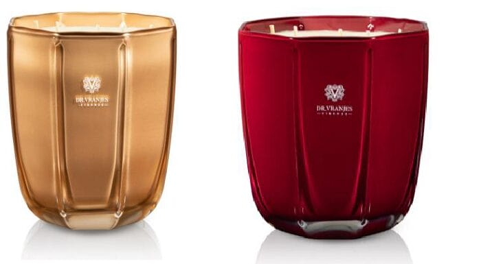 Velas Dr. Vranjes Firenze una de color roja y otra de color dorada