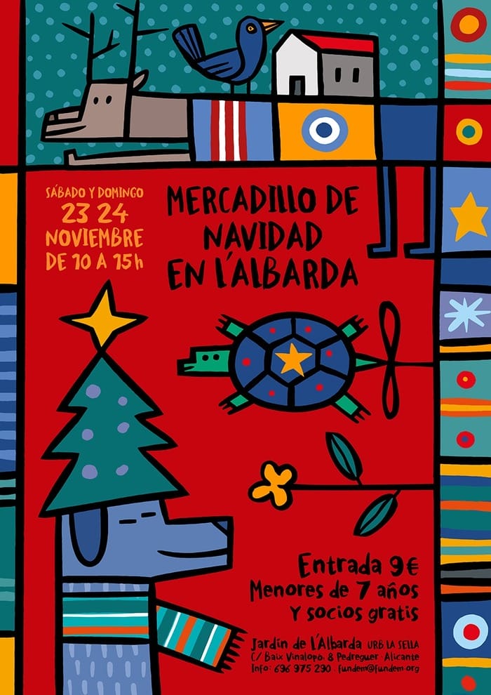 cartel sobre evento mercadillo de navidad