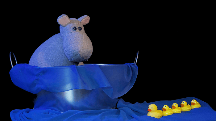 peluche en una función de Títeres