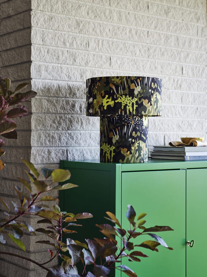 lampara con estampados verdes