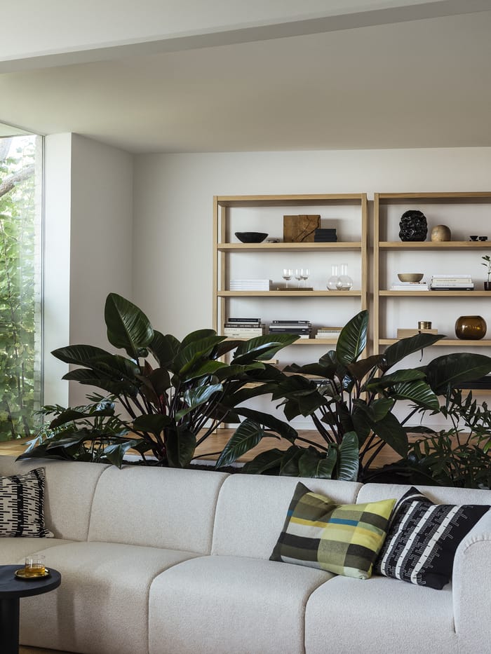 salón con decoración de la naturaleza