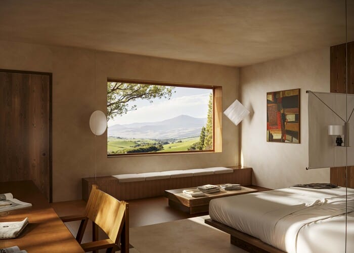 Espacio íntimo con mobiliario de madera y cerámica Marazzi